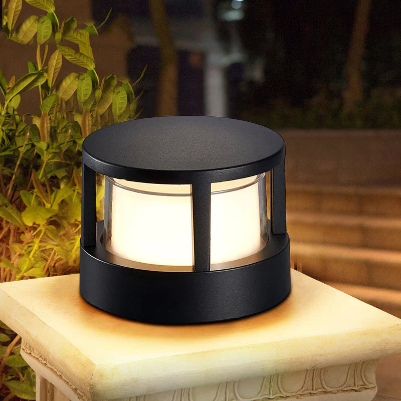 Pena Black &amp; White Outdoor Bollard Lamp, DIA 11CM/16CM