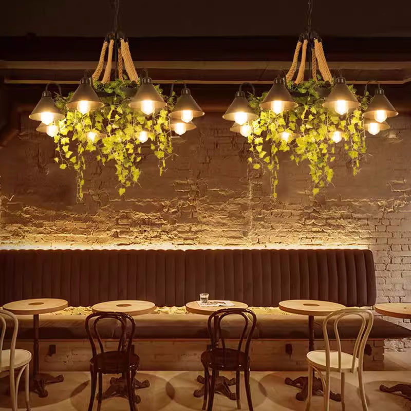 Vireo Retro LED Lysekroner Sort Metal Restaurant/Bar/Soveværelse