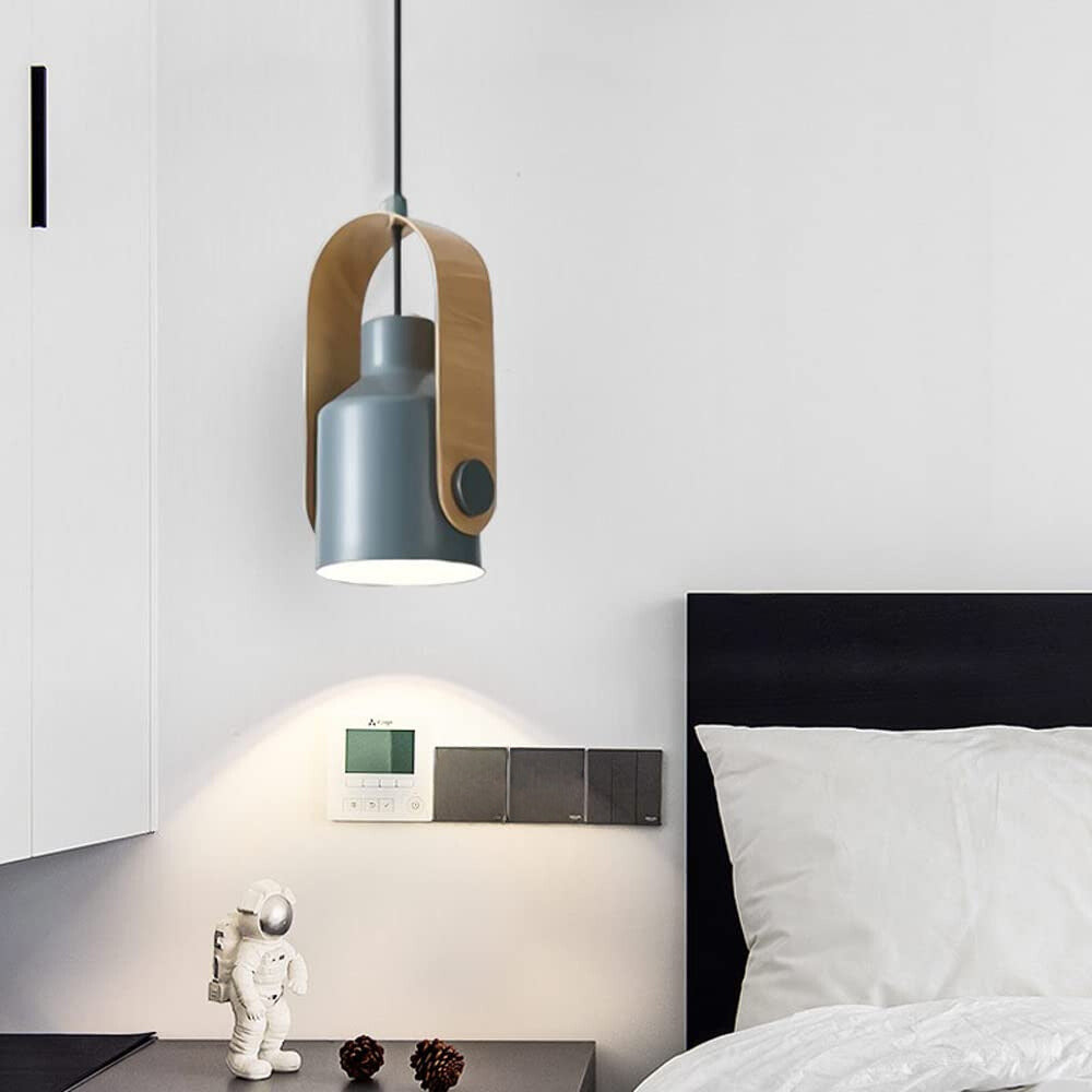 Morandi Modern Metal LED Pendant Lamp White Black Green Bedroom 