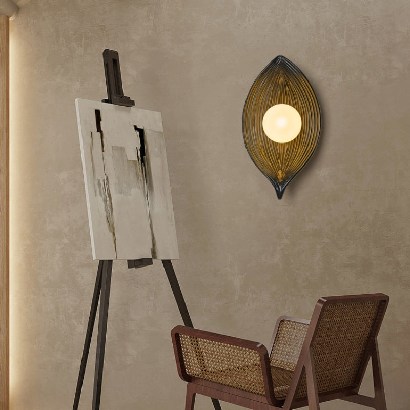 Elif Modern LED Wall Lamps Indoor Black/Wood Acrylic Living Room 
