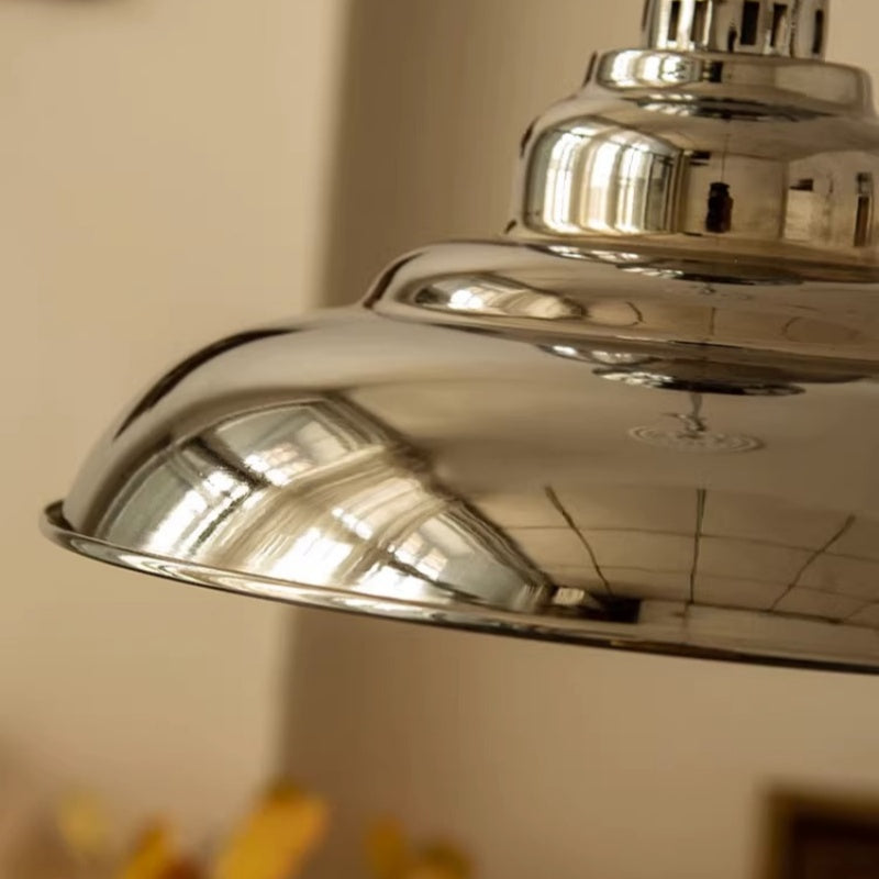 Alessio Industrial LED Pendant Lamp Chrome Metal Dining Room/Living Room/Bedroom 