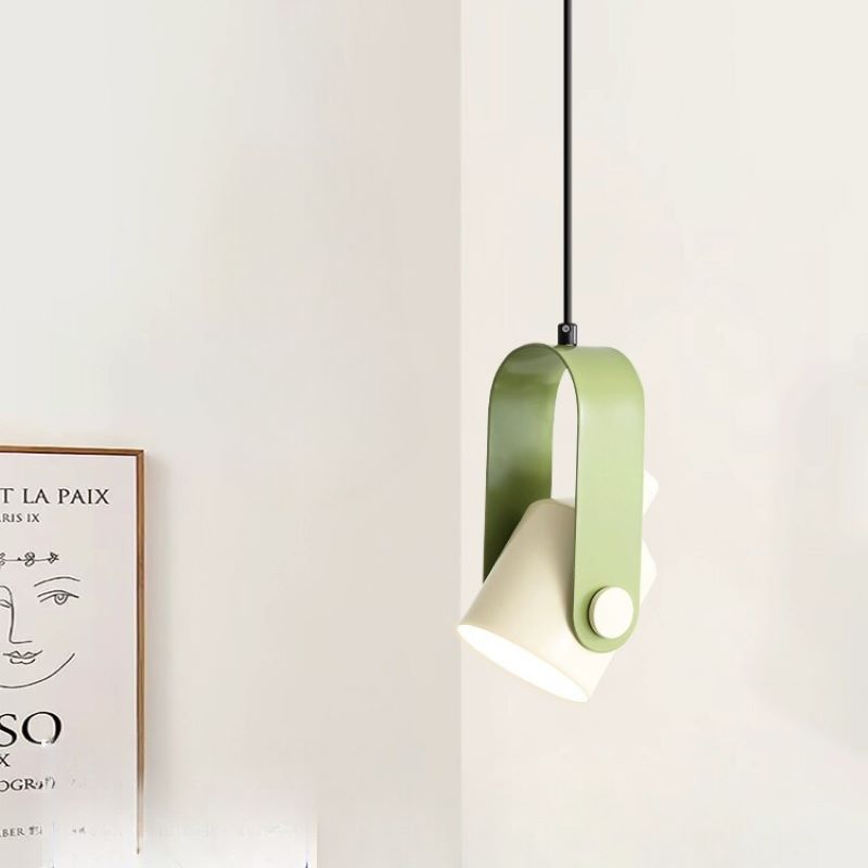 Morandi Modern Metal LED Pendant Lamp White Black Green Bedroom 