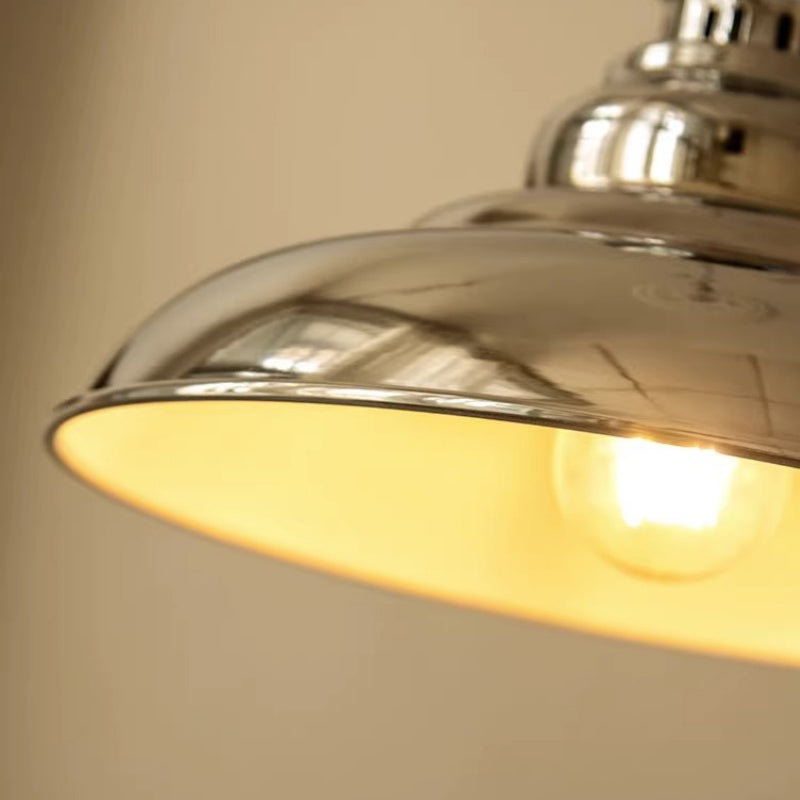 Alessio Industrial LED Pendant Lamp Chrome Metal Dining Room/Living Room/Bedroom 