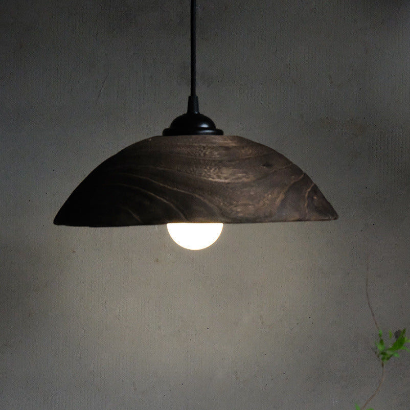 Alessio Modern LED Pendant Lamp Brown Wood Bedroom/Living Room 