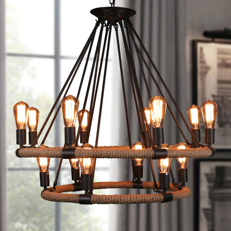 Epoch Design LED Pendant Lamp Black Metal Dining Room/Living Room 
