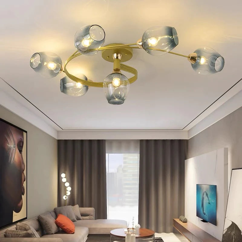 Retro Glass Ceiling Lamp for Bedroom &amp; Living Room