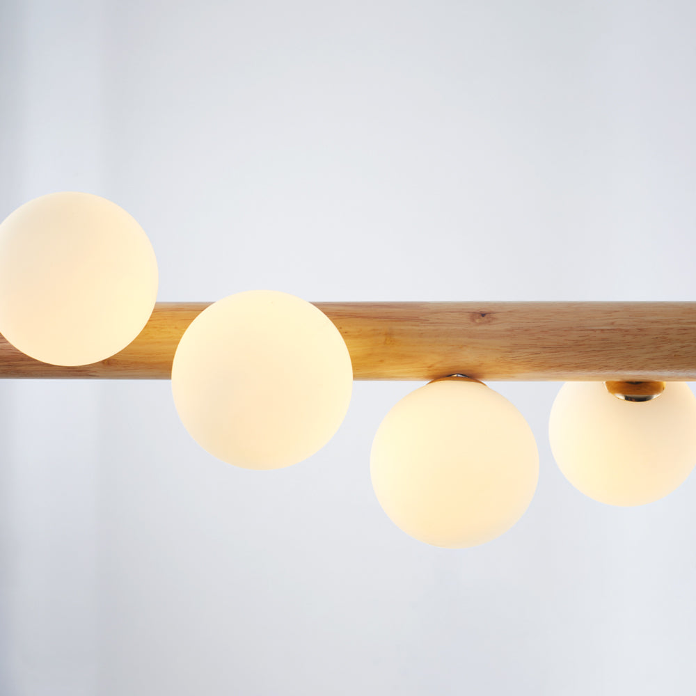 Valentina Pendant lamp Bubble, Wood &amp; Glass