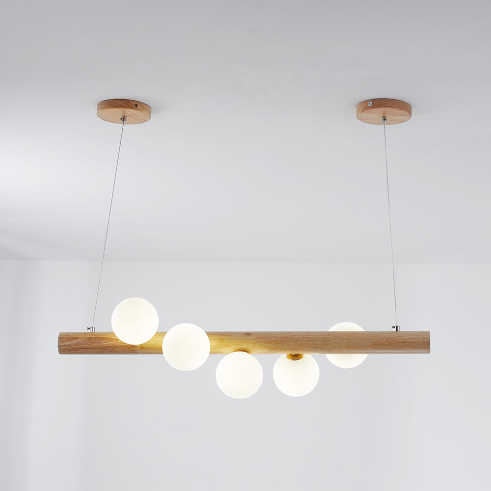 Valentina Pendant lamp Bubble, Wood &amp; Glass