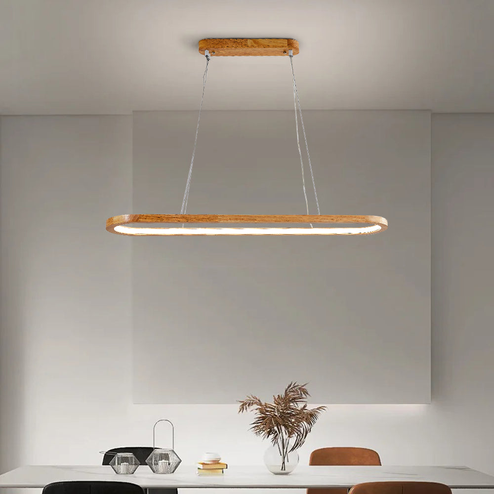 Ozawa Modern Oval Wooden Pendant Lamp, 60CM/90CM 