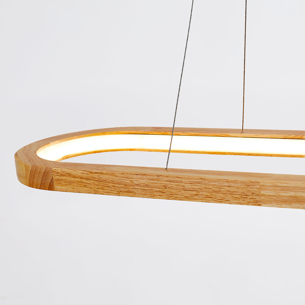 Ozawa Modern Oval Wooden Pendant Lamp, 60CM/90CM 