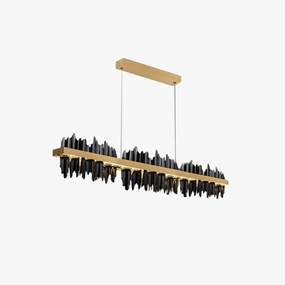 Olivia Industrial Chandeliers Rectangle Metal Gold Black Living Room
