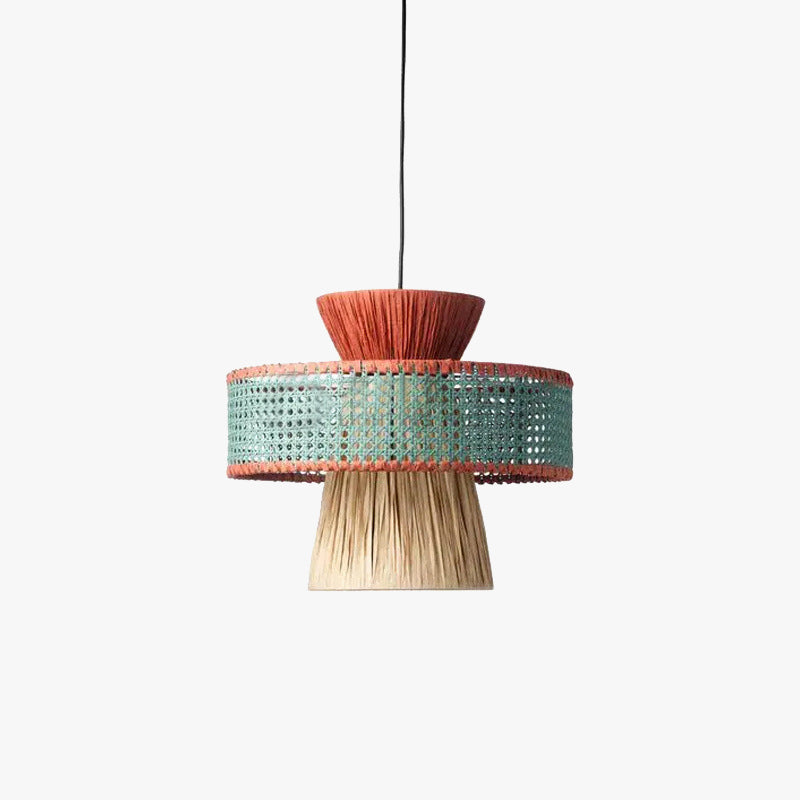 Ritta Moderne LED Pendellampe Sort Rattan Soveværelset/Stuen