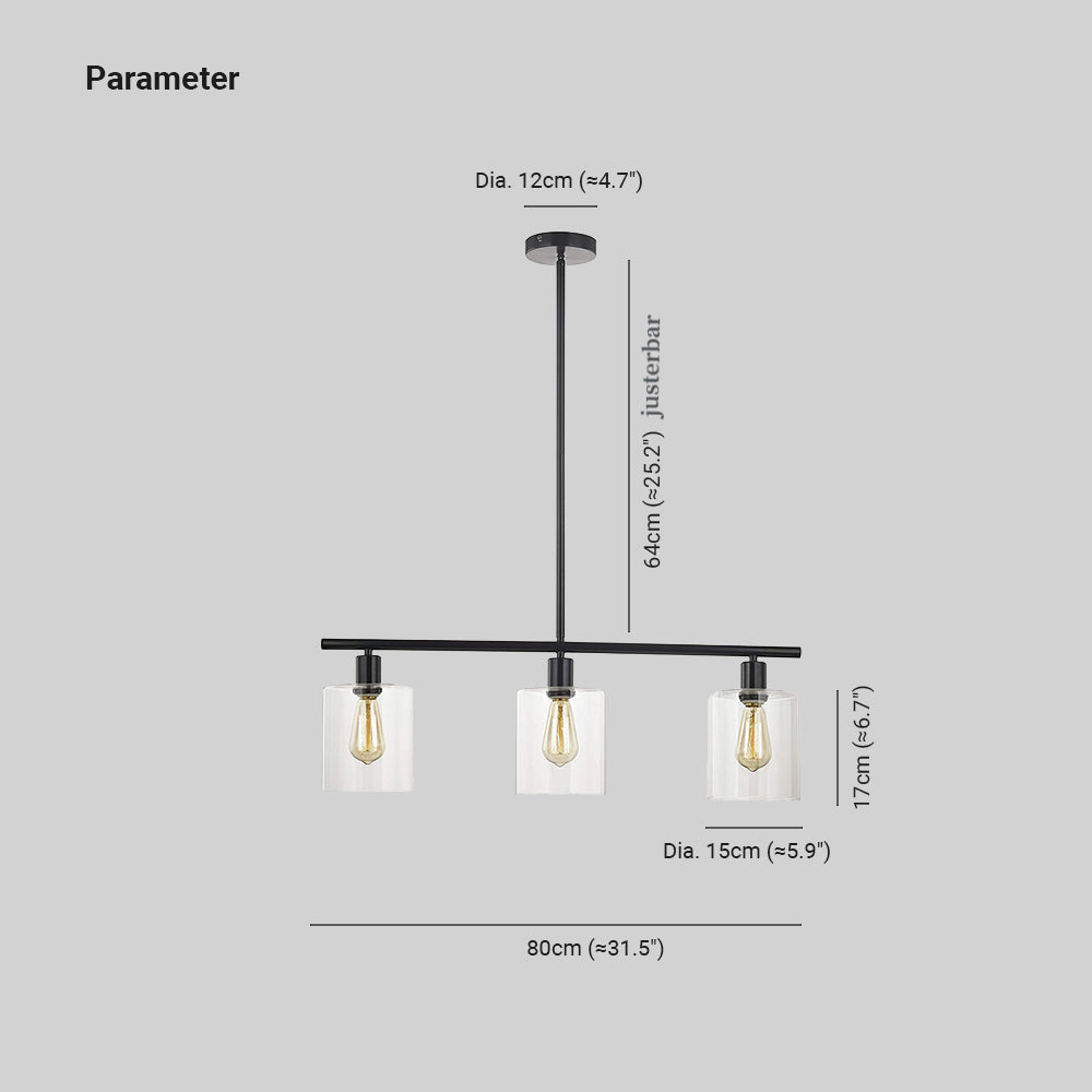 Leigh Industriel Minimalistisk LED Lysekroner Sort Metal Køkkenet