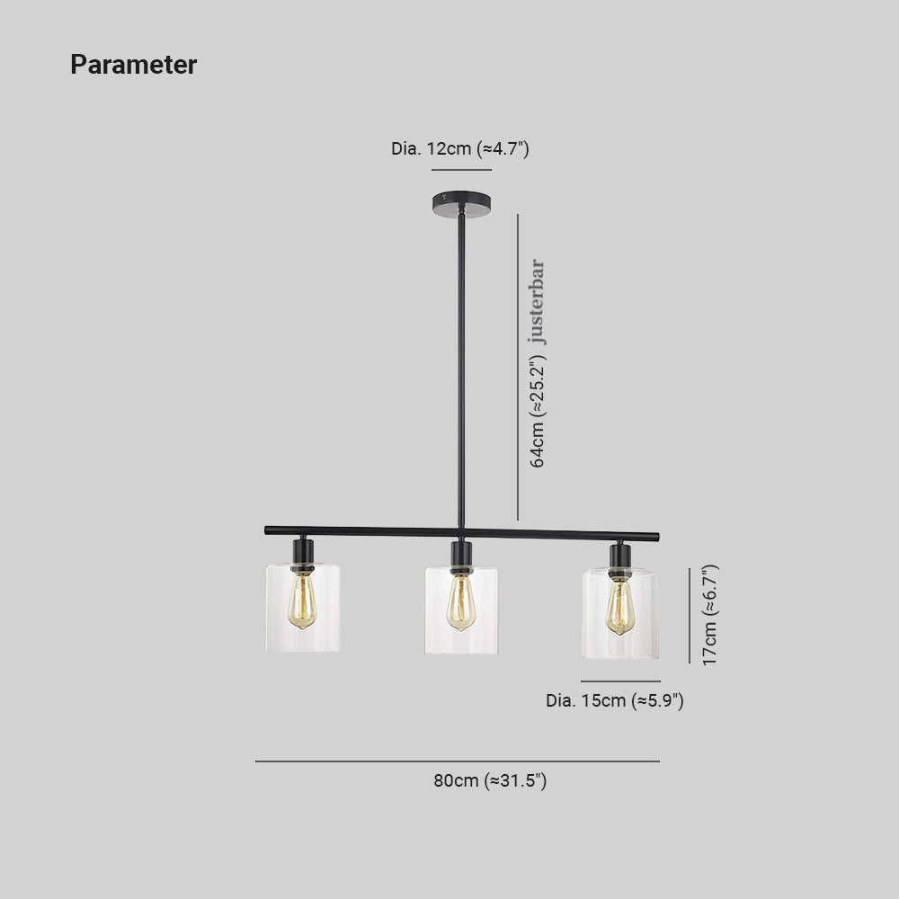 Leigh Industrial Minimalist LED Chandeliers Black Metal The Kitchen 