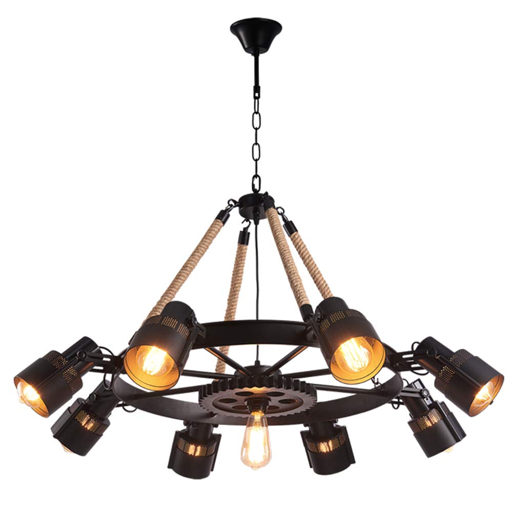 Epoch Modern LED Pendant Lamp Black Metal/Rope Café/Bar/Living Room