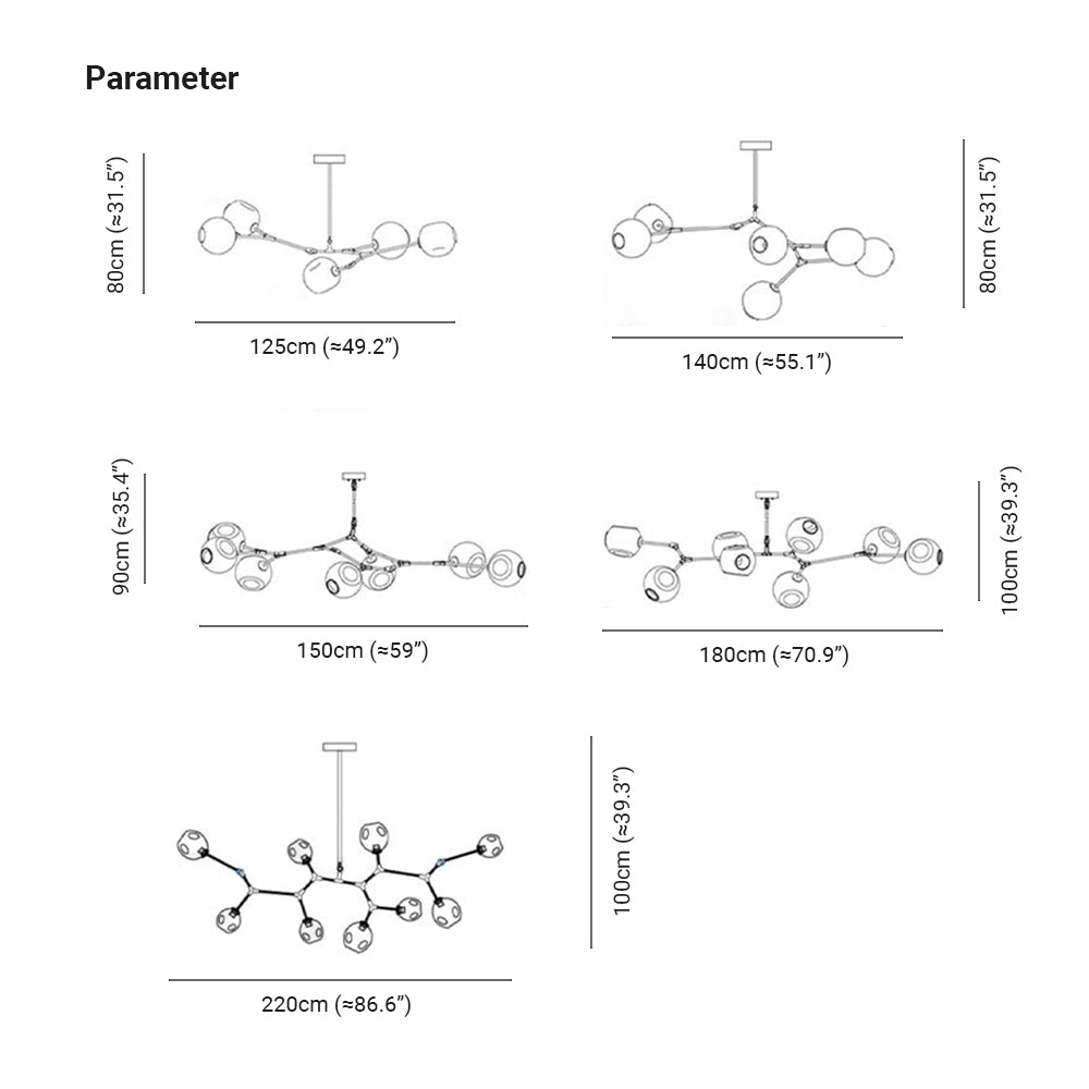 Nordic Molecular Træ Hængende Pendellampe, Glas - Las Sola-DK