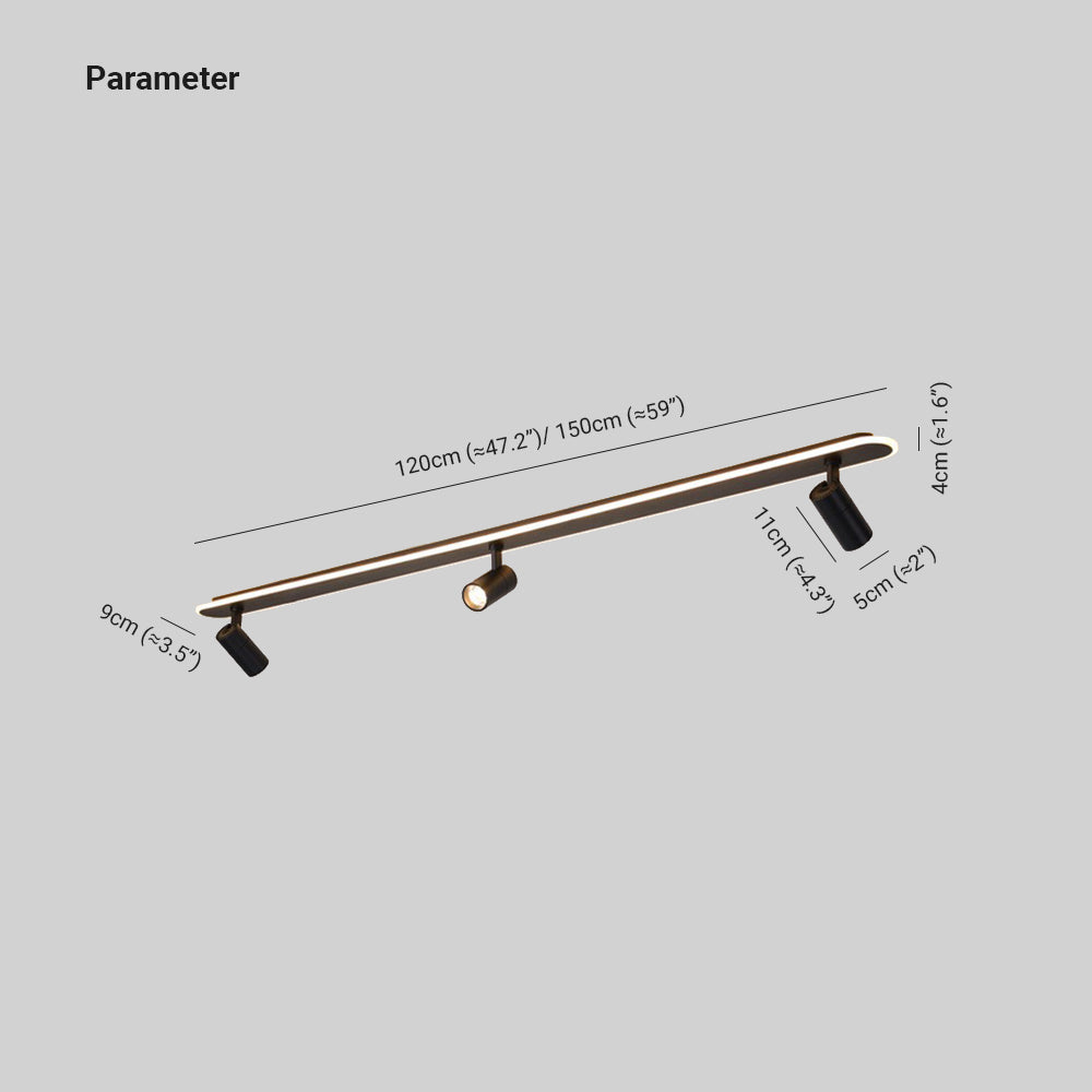 LED Loftslampe 120/150 cm, Aluminiumsspot til Gang & Stue