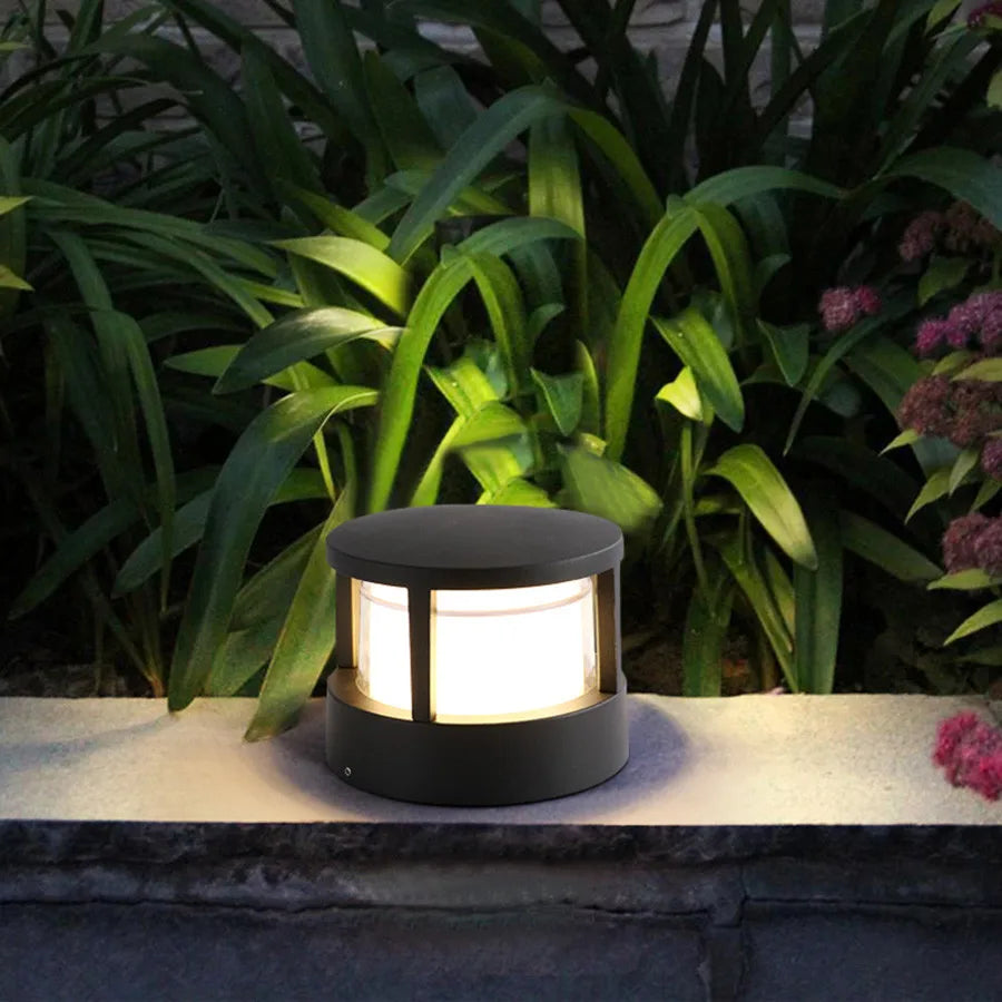 Pena Black &amp; White Outdoor Bollard Lamp, DIA 11CM/16CM