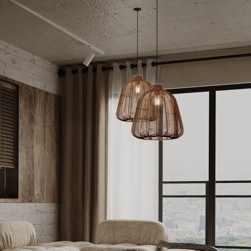 Muto Minimalist LED Pendant Lamp Rattan Living Room Wall Lamp Bar 