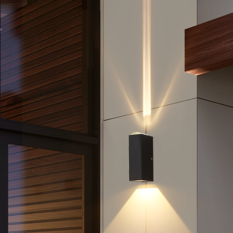 Orr Modern Vandtæt Firkant Sort LED Udendørs Væglampe