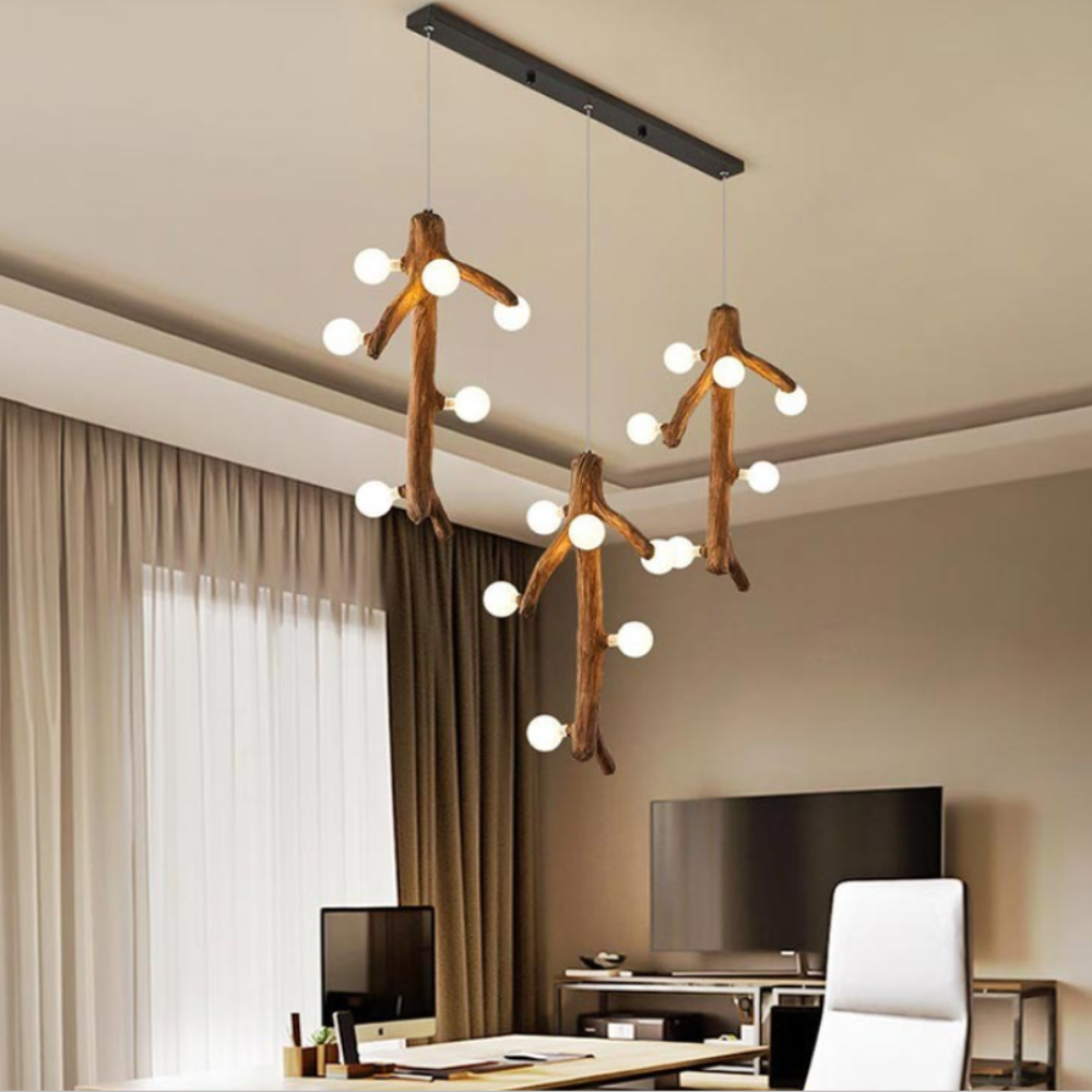 Austin Design LED Chandeliers Wood Metal/Glass Bedroom/Living Room 