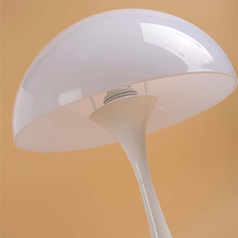 Salgado Minimalistisk Mushroom Metal Bordlampe, Hvid