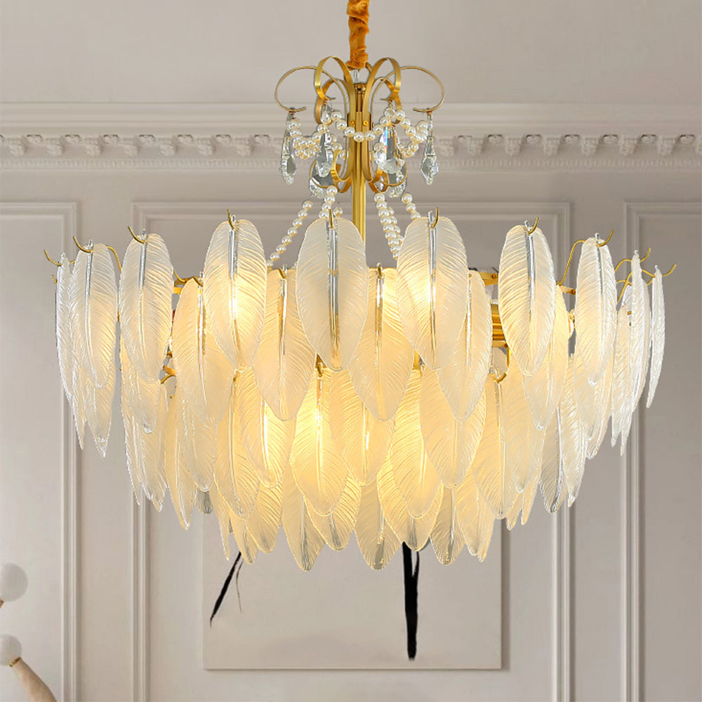 Kirsten Chandelier Pearl Color temperature changeable, pure copper and glass, dia 50/60/80 cm