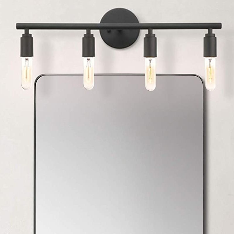 Alessio Bulb Black Mirror Front Mirror Lamp for Bathroom, 3/4 Heads 