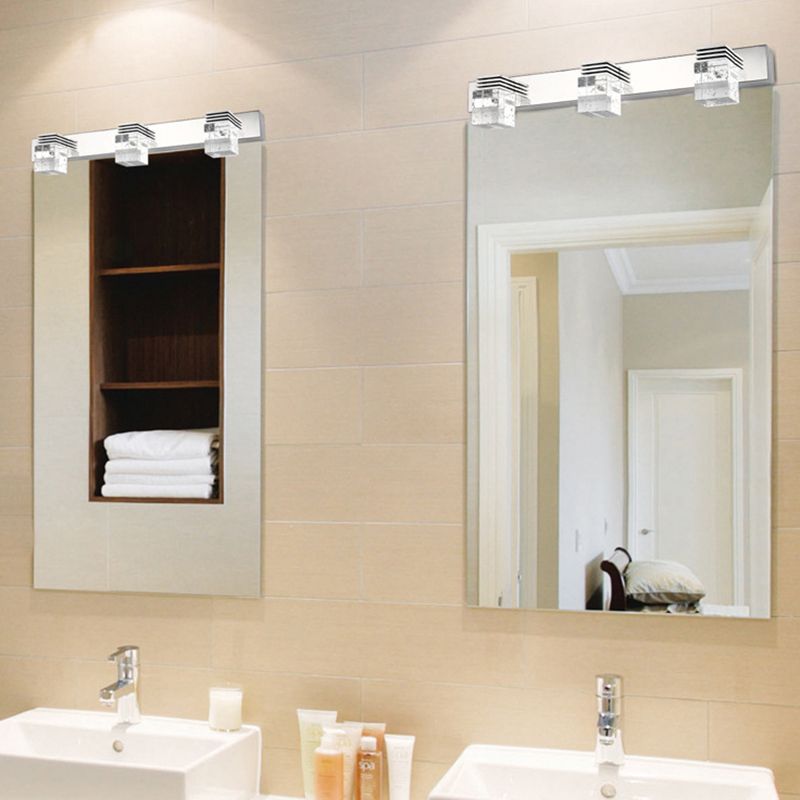 Leigh Transparent Square Mirror Front Mirror Lamp for Bathroom, 1/2/3/4 Heads 