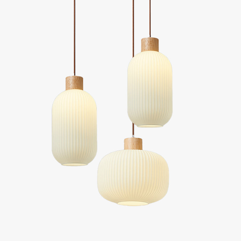 Ozawa Pendant Lamp, 2 Style, Wood&amp;Glass, Living Room/Bedroom
