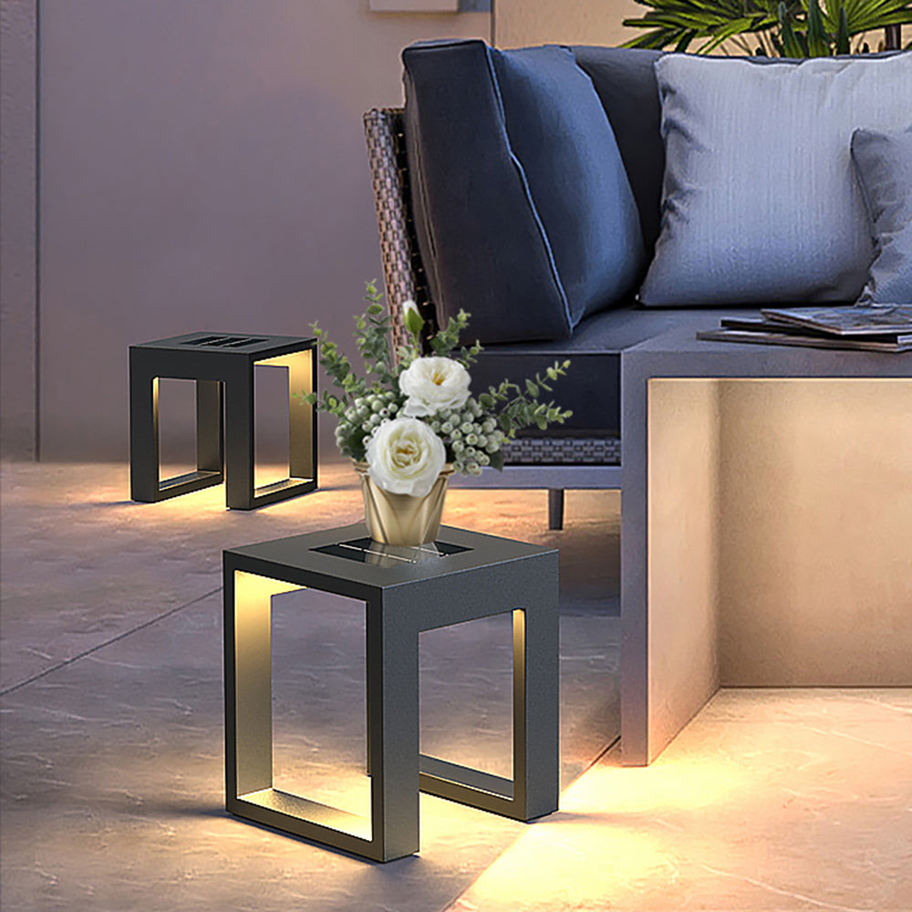 Orr Rectangular, Hollow Outdoor Floor Lamp, Outdoor Lamps 