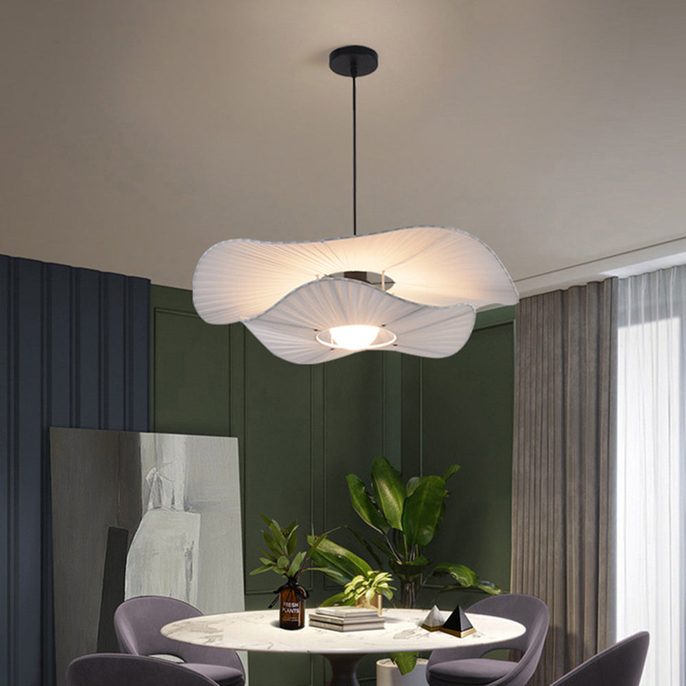 Renée Modern Nordic Shell Metal Pendant Lamp, White, Bedroom