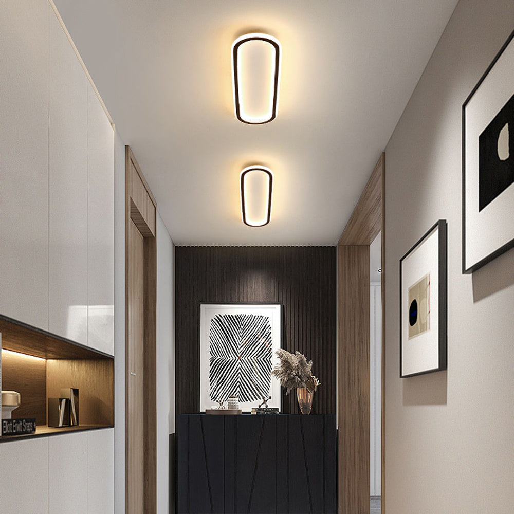 Quinn Minimalist Rectangular Ceiling Lamp, Black/Gold/Rose Gold 