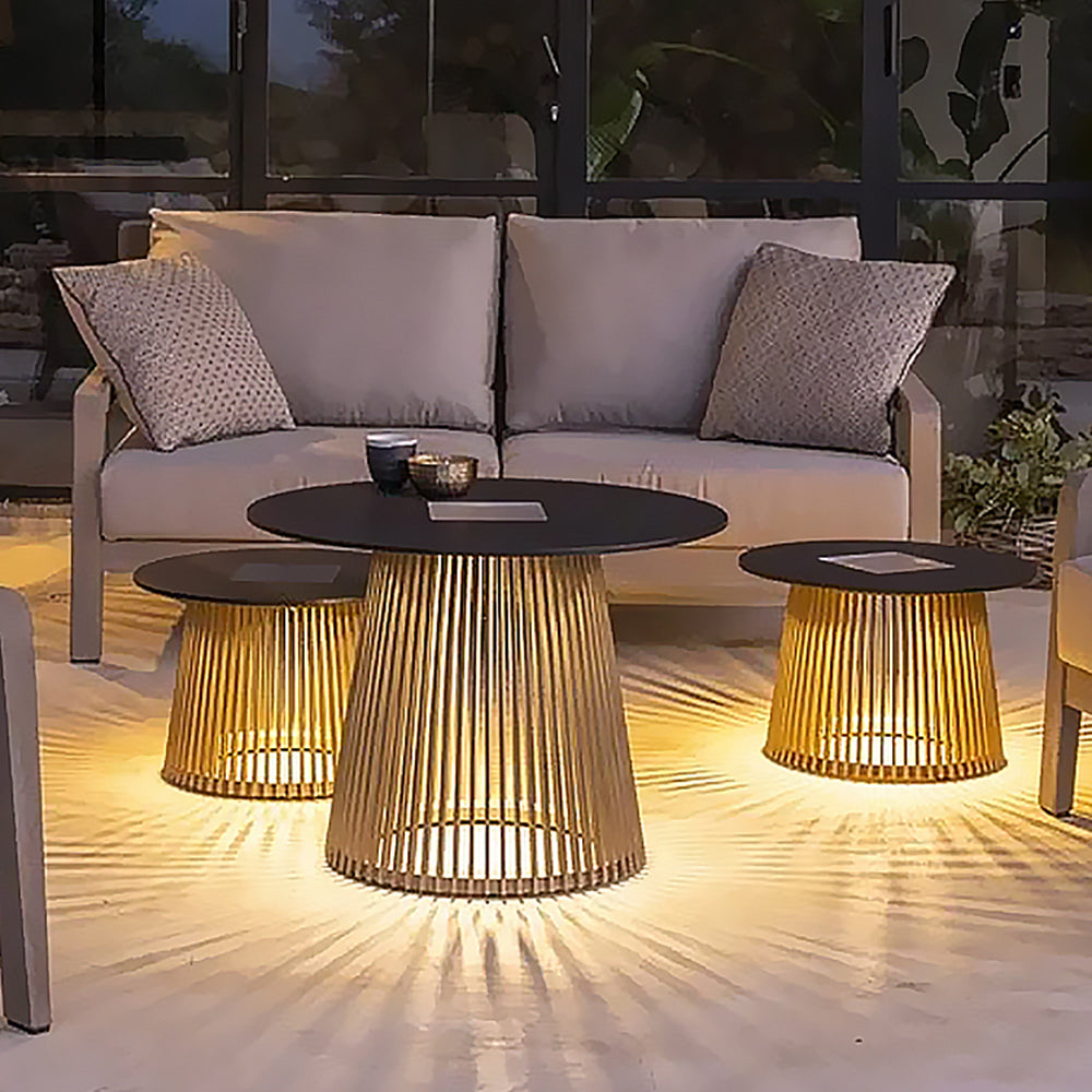 Orr Modern Outdoor Solar Floor Lamp with Table, L 40/50/70CM 