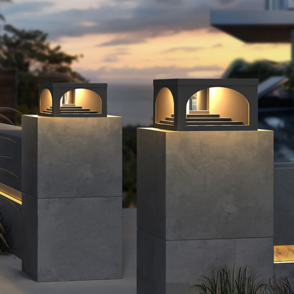 Riley Stair Design Solar Energy Outdoor Lamps Pole Mount Pillar Lamp, L 10CM/15CM/20CM/25CM 