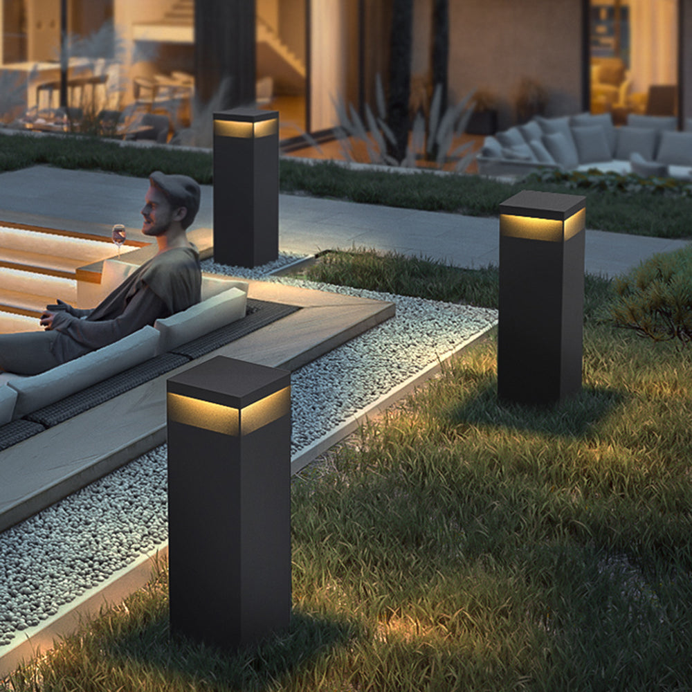 Pena Rectangular Outdoor Path Lighting with Solar Cells 