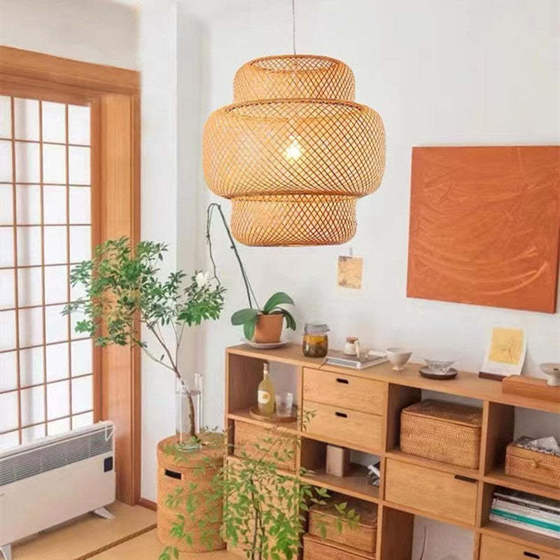 Japanese Stil Bambus Rattan Pendellampe - Las Sola-DK