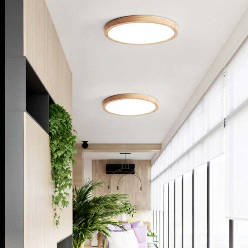 Ozawa Modern Wooden Round Ceiling Lamp, 4 Sizes 