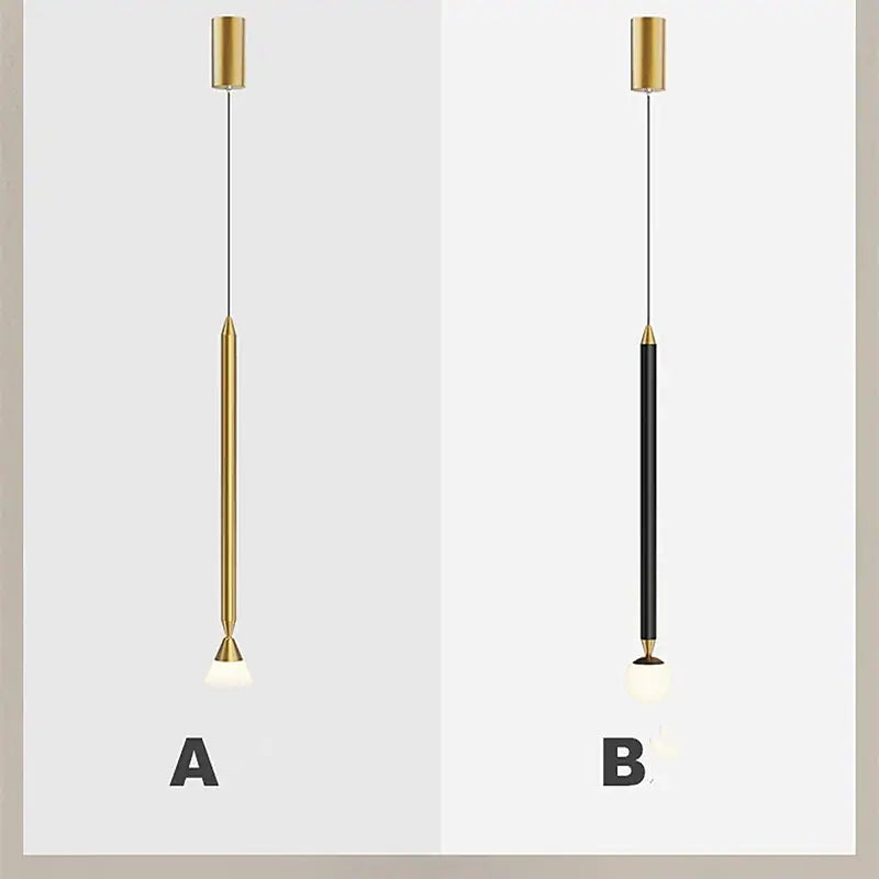 Nordisk minimalistisk sengebord i messing og matel Lysekroner