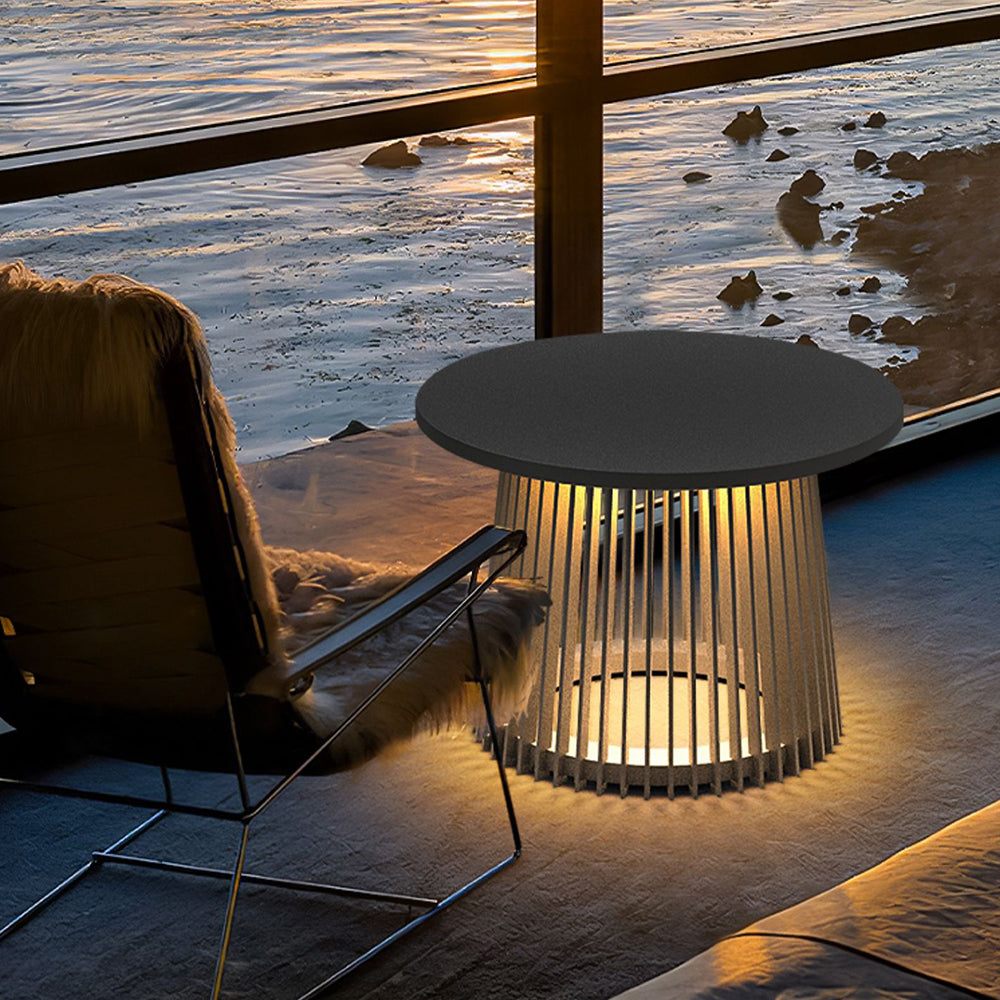 Orr Modern Outdoor Solar Floor Lamp with Table, L 40/50/70CM 