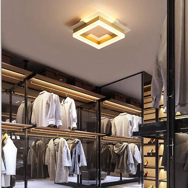 Simple Modern Gold Led Ceiling Lamp for Stairs, Hallway