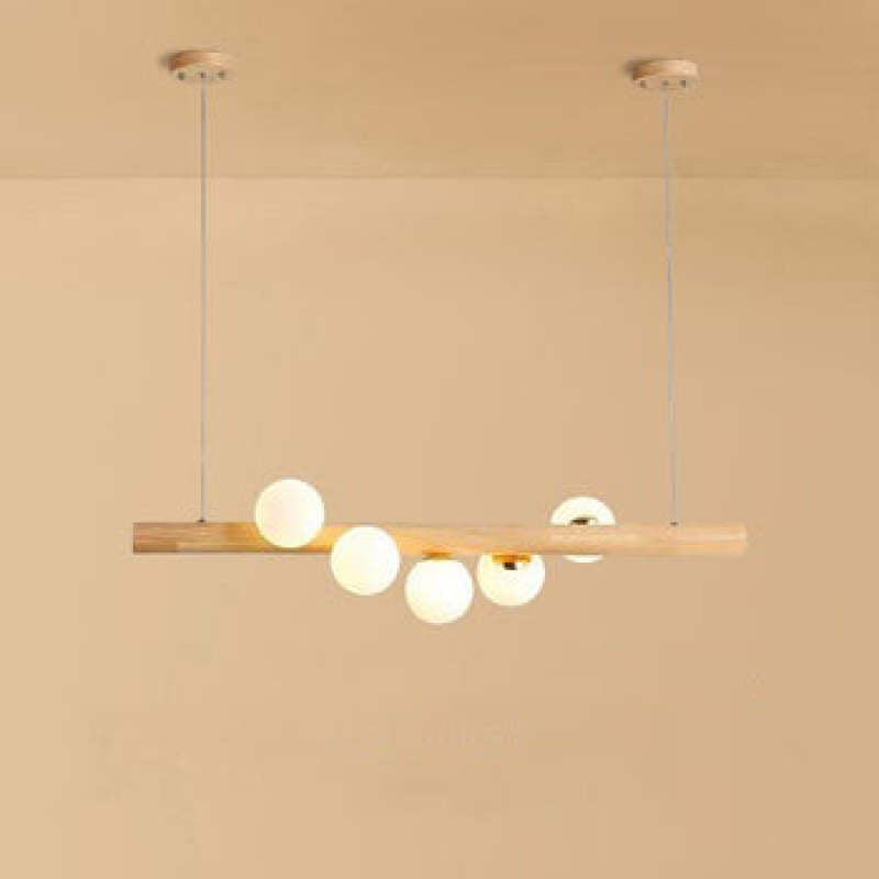 Valentina Pendant lamp Bubble, Wood &amp; Glass