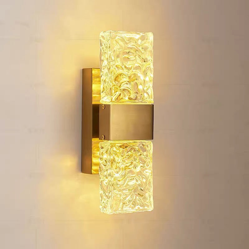 Water Grain Glass Luxury Light Decorative Wall Lamp Bedroom 