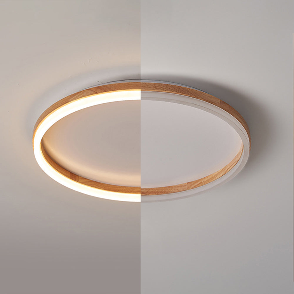 Ozawa Ceiling Lamp Outer Halo Dimmable, Wood &amp; Acrylic