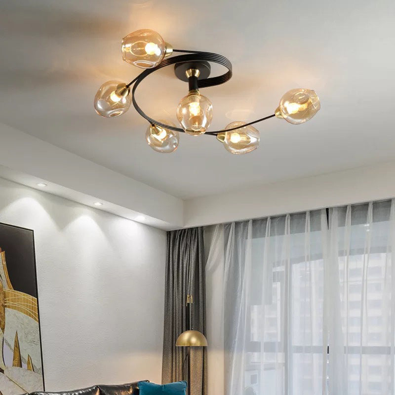 Retro Glass Ceiling Lamp for Bedroom &amp; Living Room