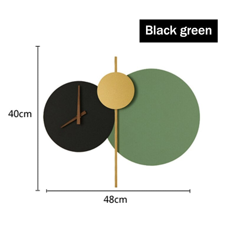 Nordic Creative LED Round Clock Wall Lamp Bedroom