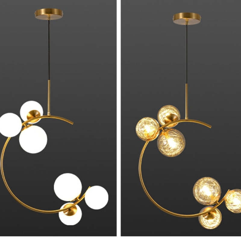 Valentina Pendant Lamp Bubble Moon, Metal &amp; Glass