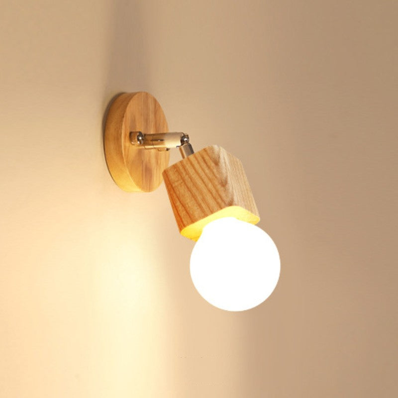 Ozawa Modern Firkantet Kloden Metal/Træ Væglampe, Forfængelighed Lys