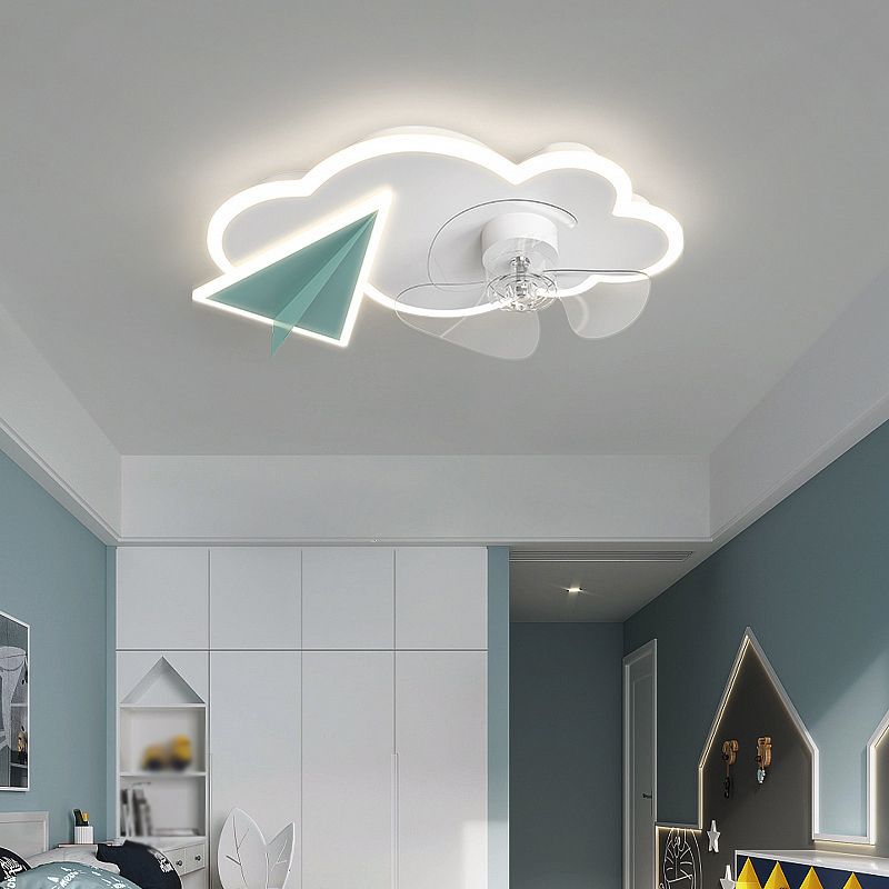 Minori Cloud & Plane Ceiling Fan with Light, 2 Colour, DIA 53/58CM