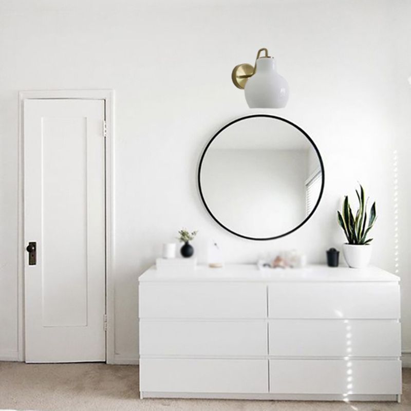 Lily Dome Shape Mirror Lamp for Bathroom, 1/2 Heads, L 28/43CM 